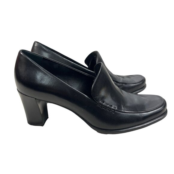 Franco Sarto Womens Black Nolan Tailored Heeled Loafers Sz 8 - Picture 3 of 12